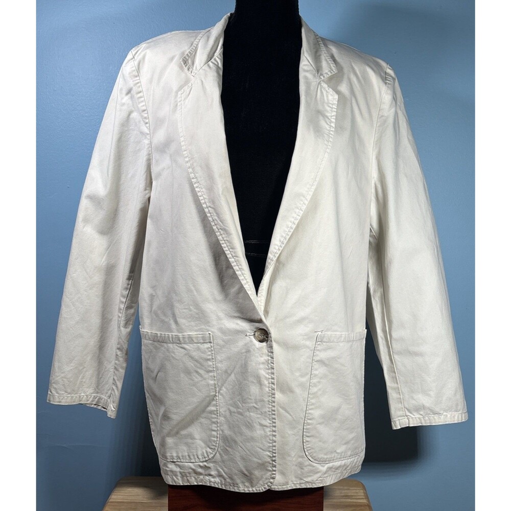 L.L. BEAN White Denim Blazer (Women's Size 10)